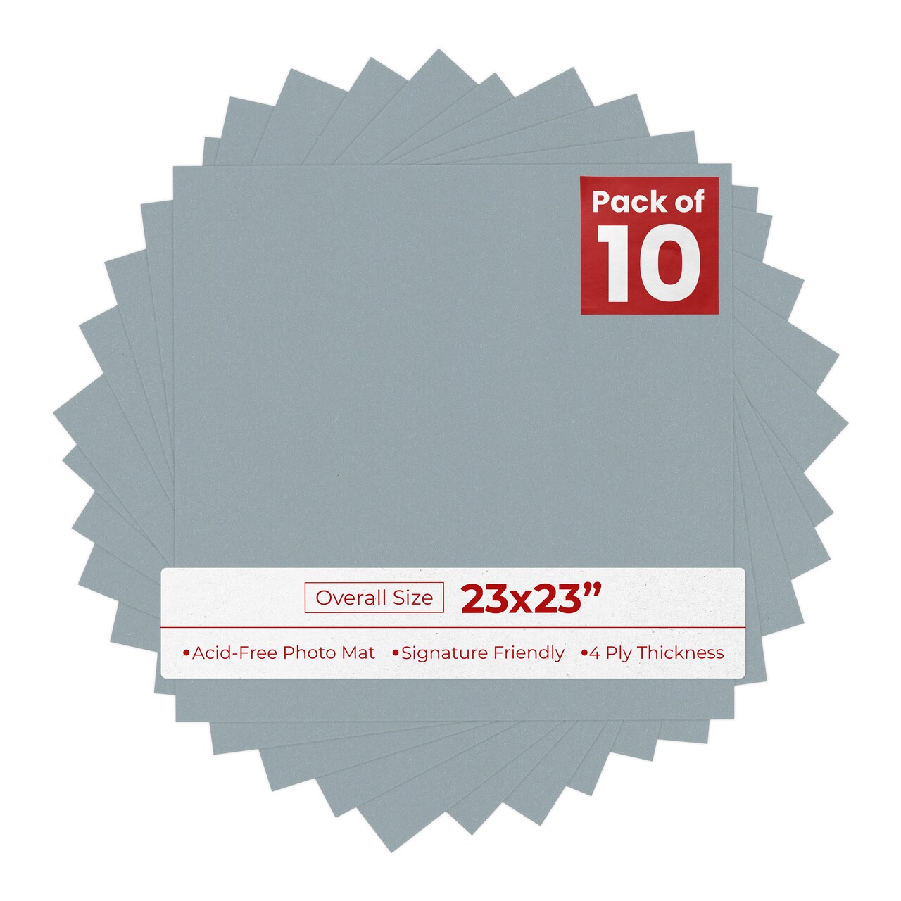 Metallic Silver 23x23 Uncut Mat Board - Blank Sheets, No Opening